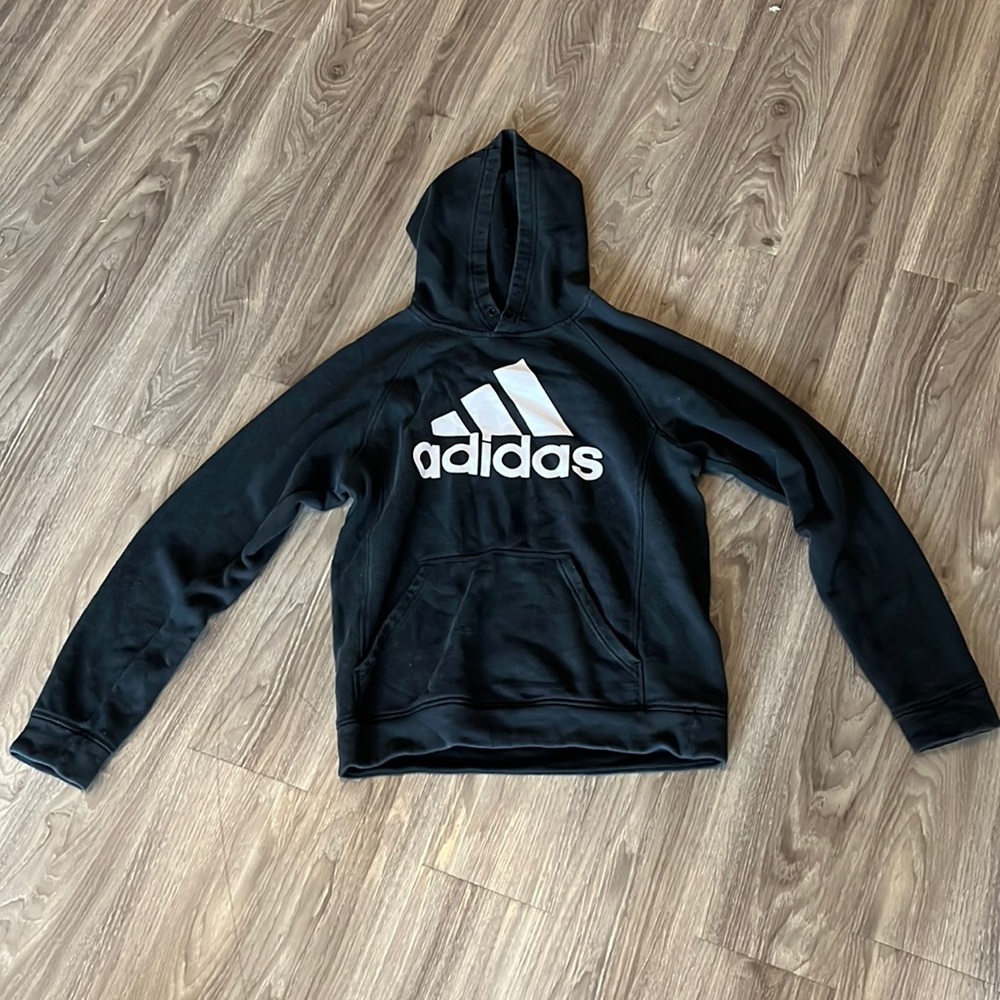 Black and white adidas hoodie